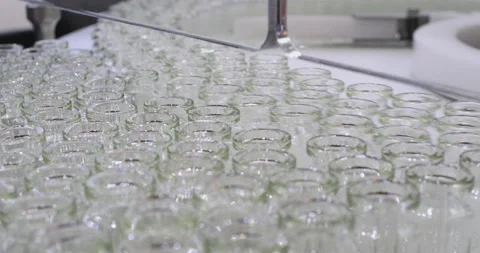 Rows of empty ampoules in pharmaceutical production. Stock Footage 295207467