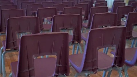 Rows of empty chairs Stock Footage 83318586