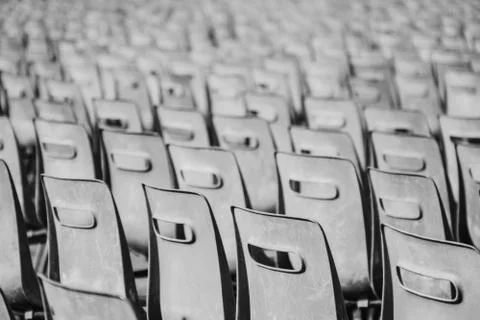 Rows of empty chairs Fotos Stock