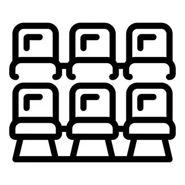 Rows of empty chairs waiting for audience in auditorium Stock Illustration