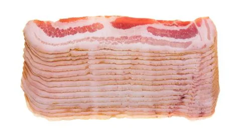 Rows of fatty bacon Stock Photos