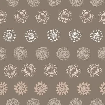 Rows of floral mandalas seamless vector pattern Stock-Illustration