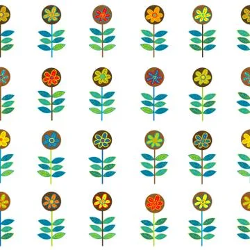 Rows of flowers seamless Stock Illustration