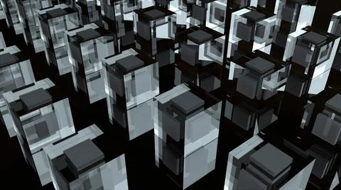 Rows of glass abstract cubes Stock-Illustration