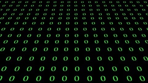 Rows of glowing green zero digits on a black background, creating a digital.. Stock Footage 340528730
