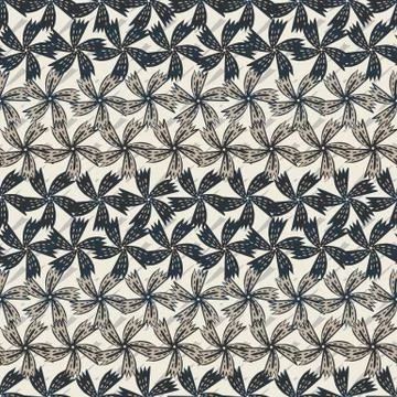 Rows of graphic flowers seamless vector pattern Illustrazione stock