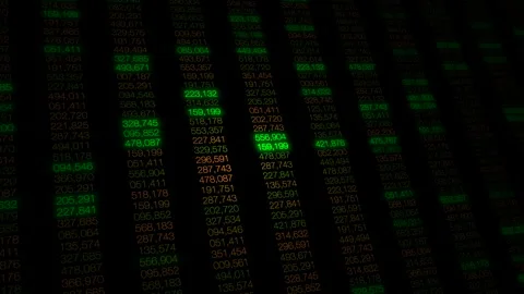 Rows of green digital data code numbers scroll quickly on black screen Stock Footage 320393879