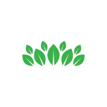 Rows of green leaves. Vector drawing Stock Illustration
