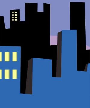 Rows of High-Rise Buildings Stock Illustration