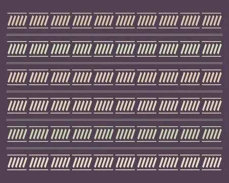 Rows of ivory slanted bars and fine horizontal rules create a bold linear c.. Stock Illustration