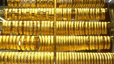 Rows of jewelry bracelets as a background. Stock Footage 133994738
