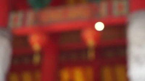 Rows of LAMPION at the temple Stock Footage 137460594