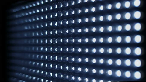 The rows of LEDs in the lamp turn and disappear in the dark Stock Footage 130073853