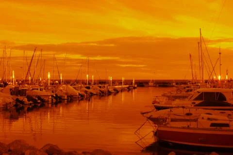 Rows of leisure boats Stock Photos