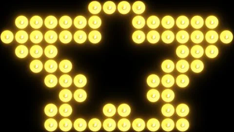 Rows of light bulbs with random switch on, computer generated retro style Illustrazione stock