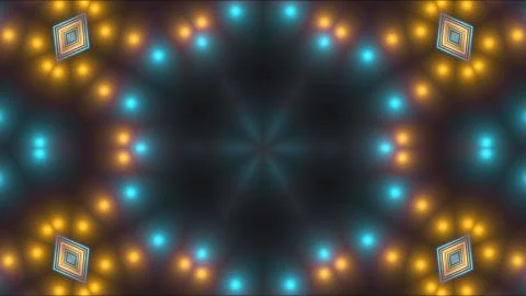 Rows of light bulbs spotlights with random switch on, computer generated night Illustrazione stock