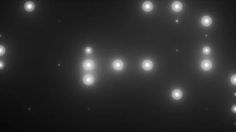 Rows of light bulbs spotlights with random switch on, computer generated night Illustrazione stock