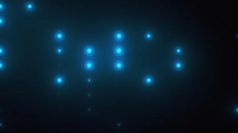 Rows of light bulbs spotlights with random switch on, computer generated night Illustrazione stock