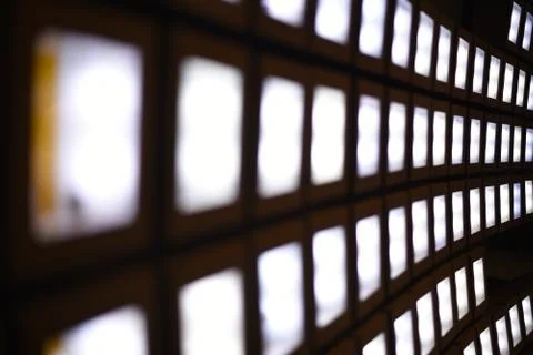 Rows of lit up squares. Abstract. Stock Photos