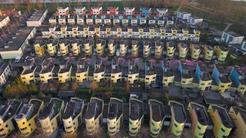 Rows of Modern Dutch Homes in Almere, Flevoland, Netherlands Vidéo 343621166