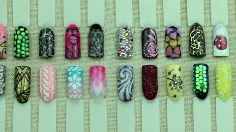 Rows of nails examples of drawings Stock Footage 76205555