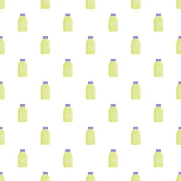Rows of oil bottles forming a seamless pattern Stock Illustration