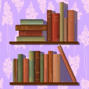 Rows of old books Stock Illustration