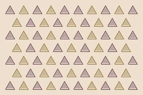 Rows of outlined triangles filled with parallel stripes create a playful ge.. Stock Illustration