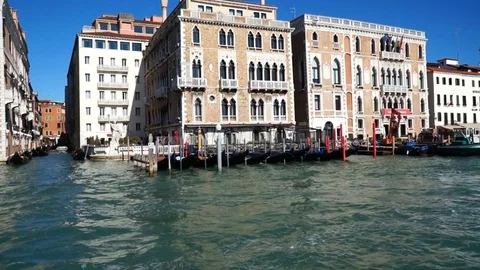 Rows of parked gondolas. Stock-Footage 73646467
