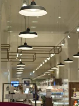 Rows of Pendant Lights 写真素材