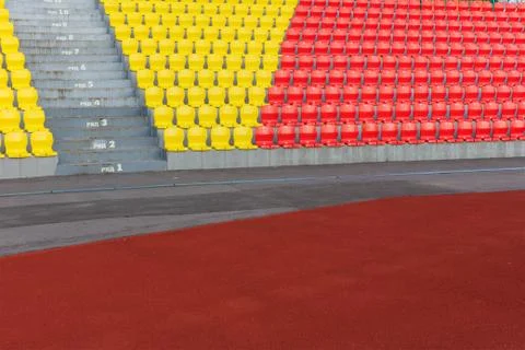 The rows of plastic chairs Stock Photos
