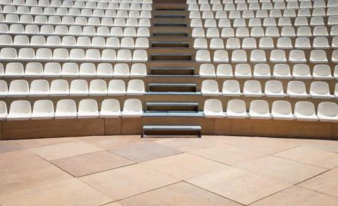 Rows of plastic seats Foto stock