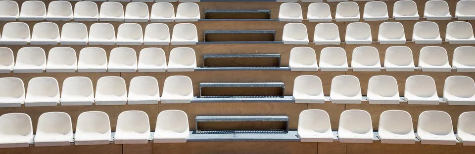 Rows of plastic seats Foto stock