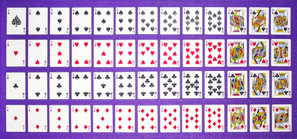 Rows of playing cards Stock Photos