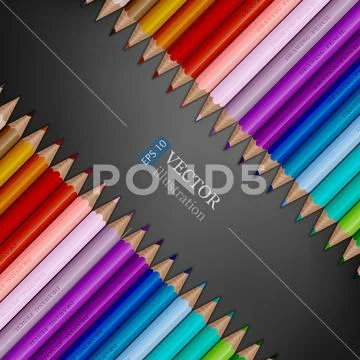 Rainbow color pencils, Stock image