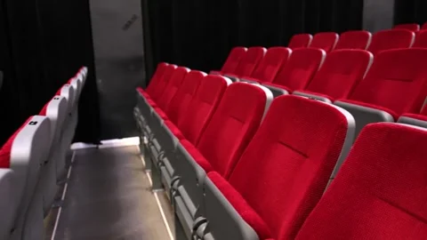 Rows Of Red Chairs In Concert Hall Stock Footage 336279982
