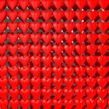 Rows red hearts background Stock Illustration