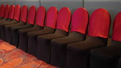 Rows of Red Theater Seats Inside Modern Cinema Hall Stock Footage 341655172