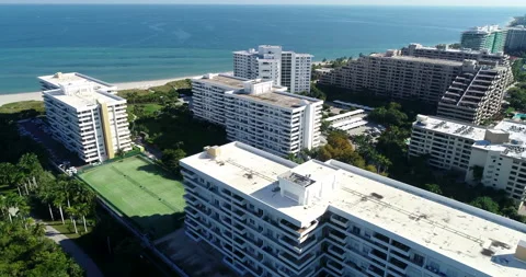 Rows of Resorts in Key Biscayne Stock Footage 171442472