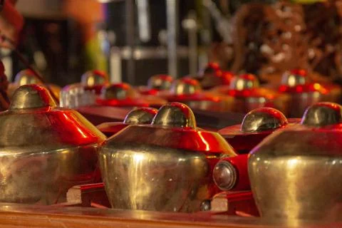 Rows of Ritual Lanterns with Warm Light Photos