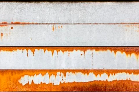 Rows of Rust on a Metal Garage Door Stock Photos