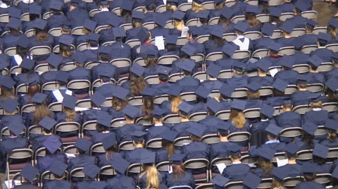 Rows of seated graduates Stock Footage 947200