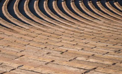 Rows of Seating in Ampitheater Stock Photos