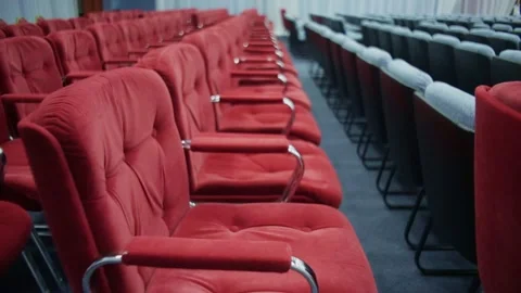 Rows of seats in an empty hall Stock Footage 143418318