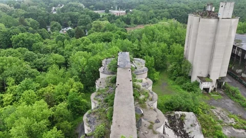 Rows of Silos - Syracuse, NY Video stock 336327161