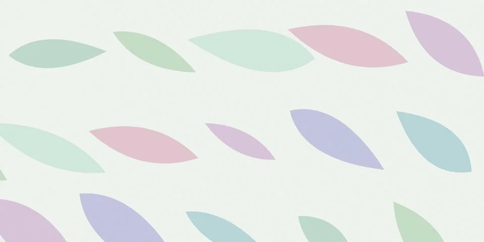 Rows of simple pastel leaves create a spacious botanical repeat in sage, te.. Stock Illustration