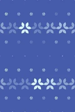 Rows of simplified blossoms and linked petals in layered blue and white cre.. Stock Illustration