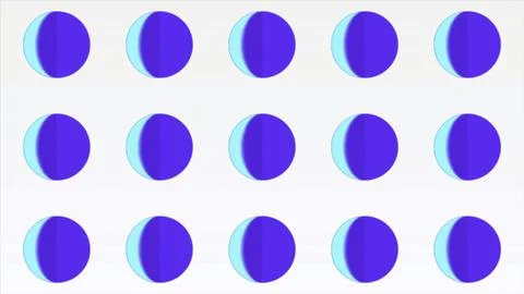 Rows of small circular icons changing colors. Motion. Dynamic pattern with rows Stock Illustration