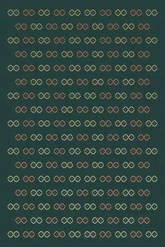 Rows of small interlaced infinity symbols alternate in muted teal, coral, a.. 스톡 일러스트