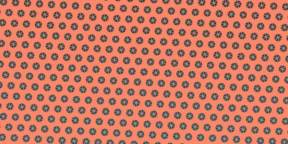 Rows of small segmented circles create a lively coral and teal surface with.. Stock Illustration